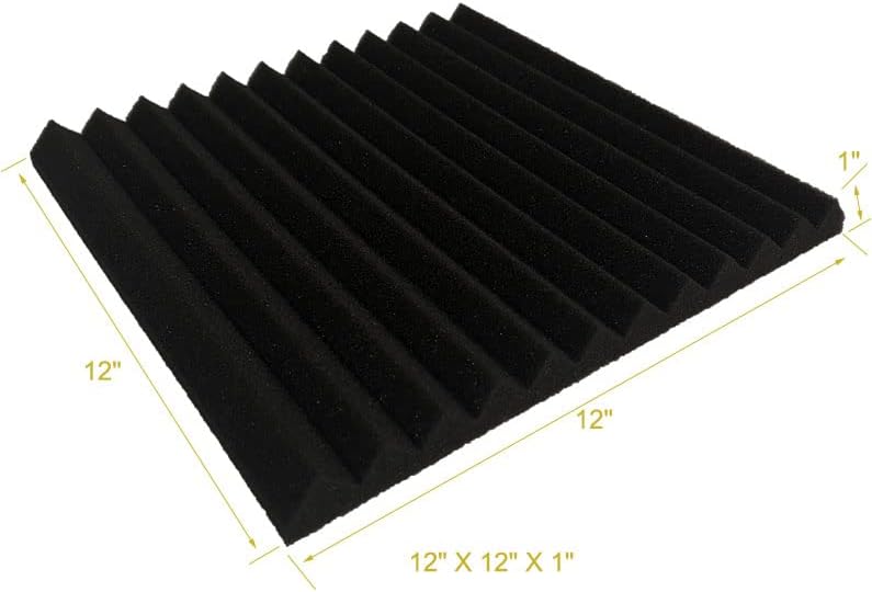 96 Pack 12" X 12" X 1" Acoustic Panels Studio Soundproofing Foam Wedge Tiles