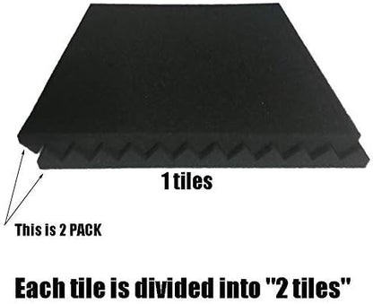 96 Pack 12" X 12" X 1" Acoustic Panels Studio Soundproofing Foam Wedge Tiles