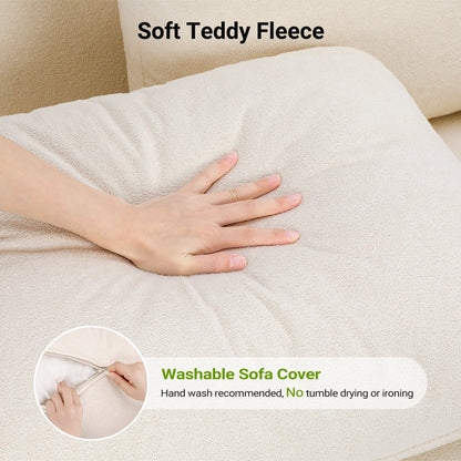 83" Comfortable Upholstered Sofa, 3 Seater Couch for Living Room,  Big Loveseat with Extra Deep Seats , 2 Pillows