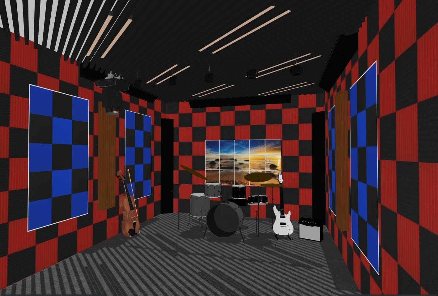 96 Pack 12" X 12" X 1" Acoustic Panels Studio Soundproofing Foam Wedge Tiles