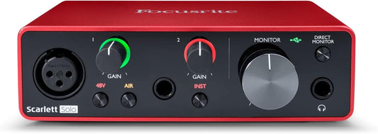 Scarlett Solo 3Rd Gen USB Audio Interface for Guitarists, Vocalists, Podcasters or Producers to Record and Playback Studio Quality Sound