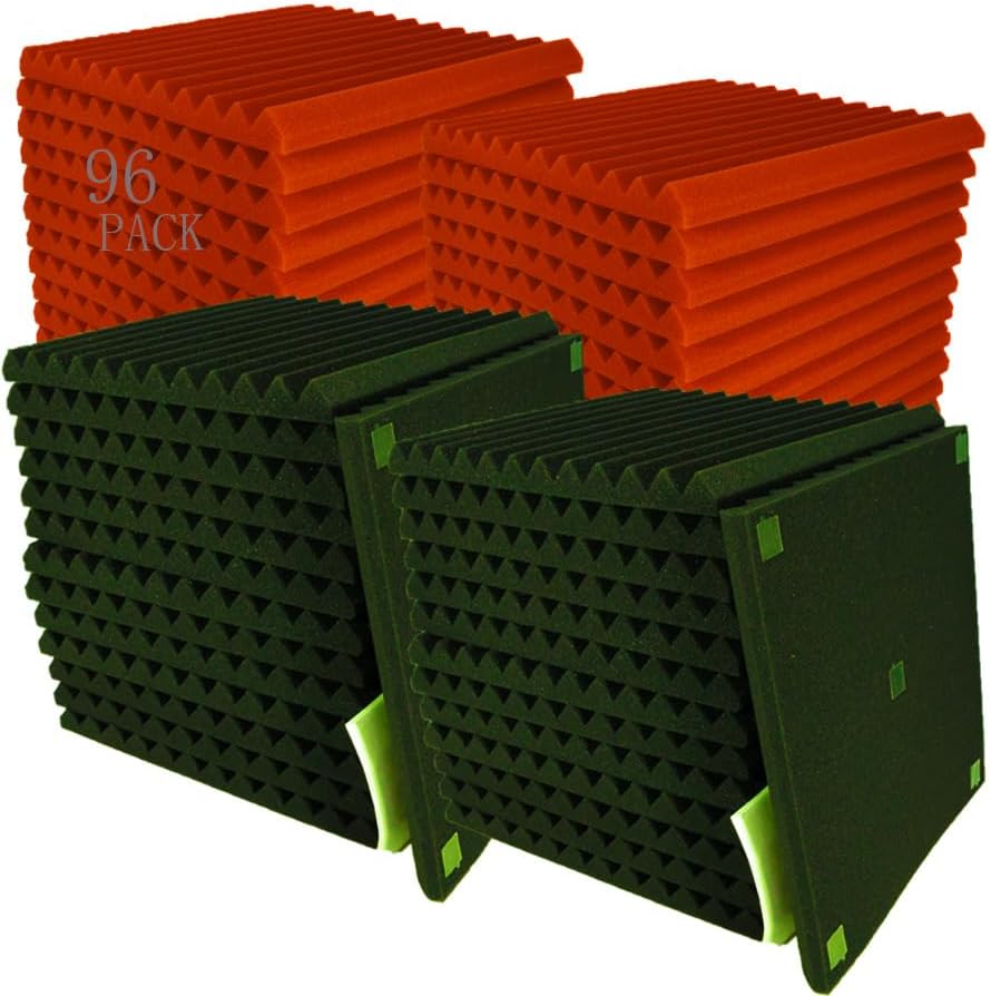 96 Pack 12" X 12" X 1" Acoustic Panels Studio Soundproofing Foam Wedge Tiles