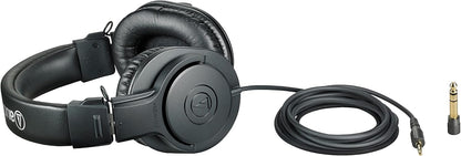 Ath-M20X Professional Studio Monitor Headphones, Black